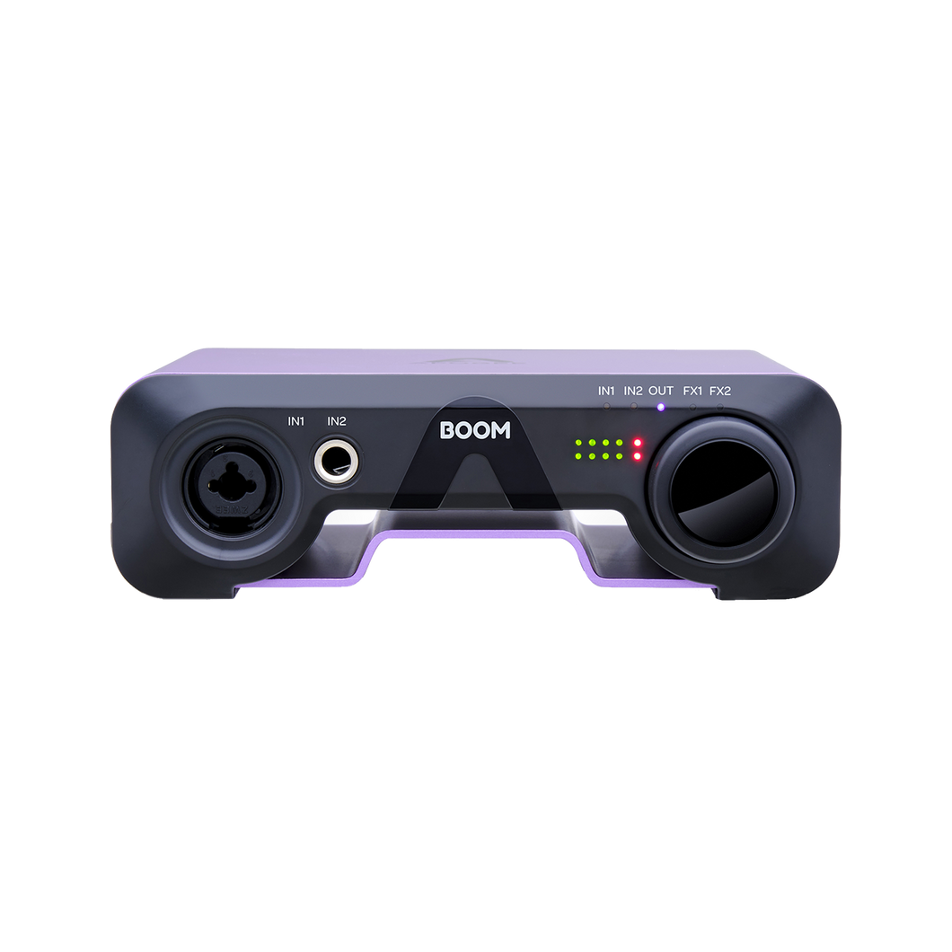 BOOM USB-C sound card, 2 in / 2 out, DSP